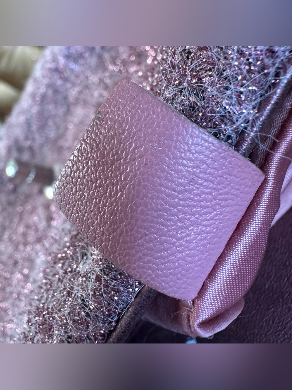 Chanel CC Chain Flap Bag Pink Quilted Knit Pluto Glitter Medium - Picture 10 of 13